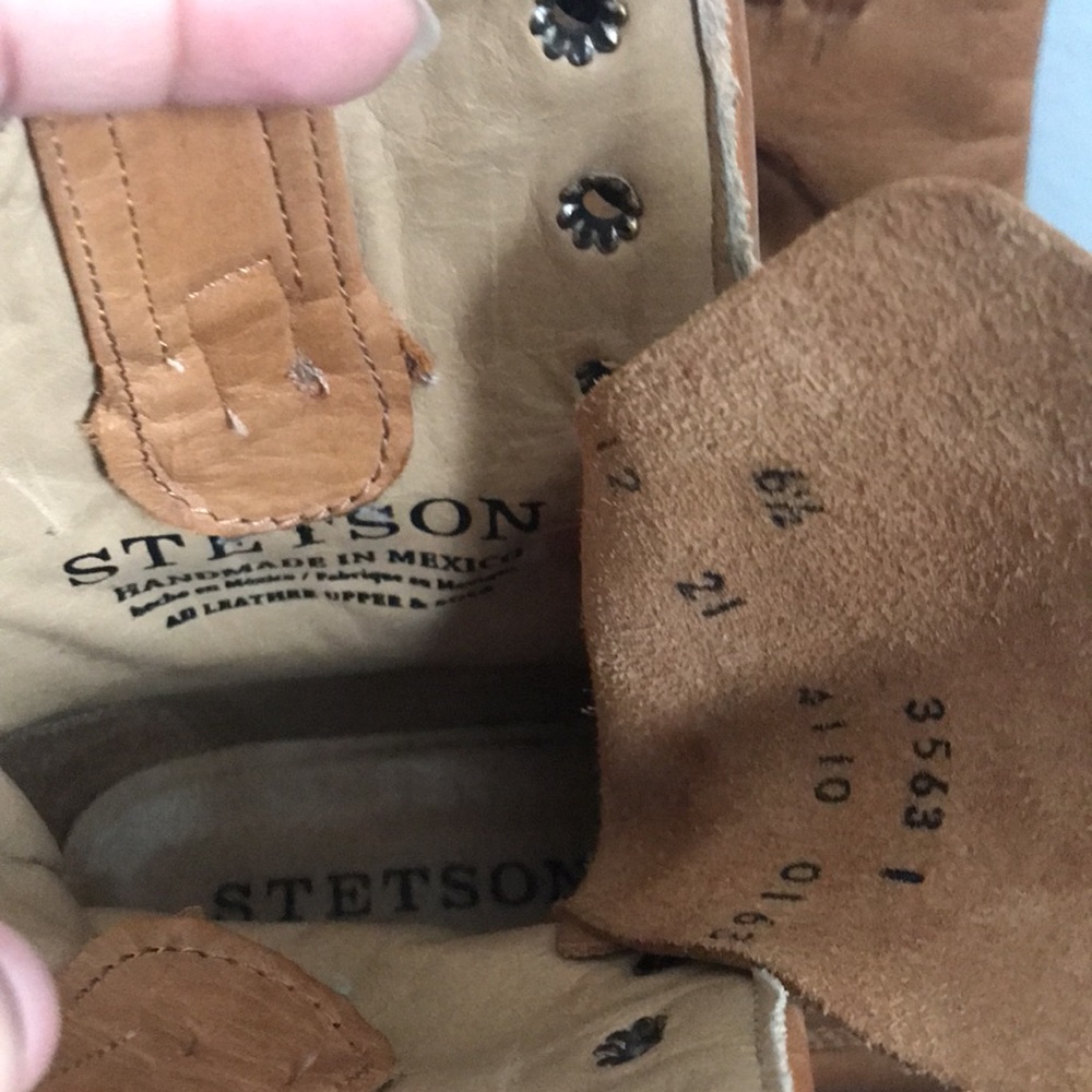 Stetson Womens Tan Leather August 7In Combat Ankle Boots - Picture 2 of 6